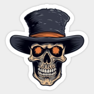 Skull with Hat Sticker